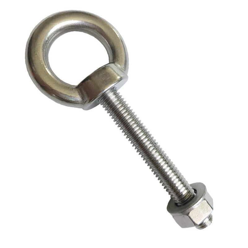 [Australia - AusPower] - AIVOOF Shoulder Eye Bolt, 2 Pack M10 Stainless Steel Shoulder Eye Bolts 3/8"x2.75" Eye Bolts Heavy Duty EyeBolts Screws in Eye Hooks with Washer and Nuts Muti-Function for Indoor Outdoor 