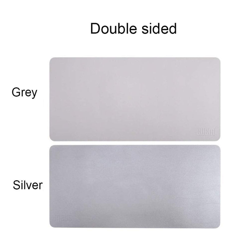 [Australia - AusPower] - BUBM PU Leather Double Sided Desk Pad Computer Mat Desk Writing Mat for Office and Home, Desk Pad Protector, Mouse Pad, Laptop Desk Pad, Ultra Thin 2mm - 31.5"x15.8" (Gray) 