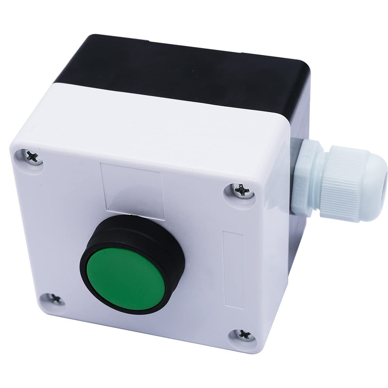 [Australia - AusPower] - mxuteuk Momentary Push Button Switch Station Box Exit Button Switch ABS Weatherproof for Automatic Gate Openers One Button Exterior Opener LA36-11BN-G-BOX-W 