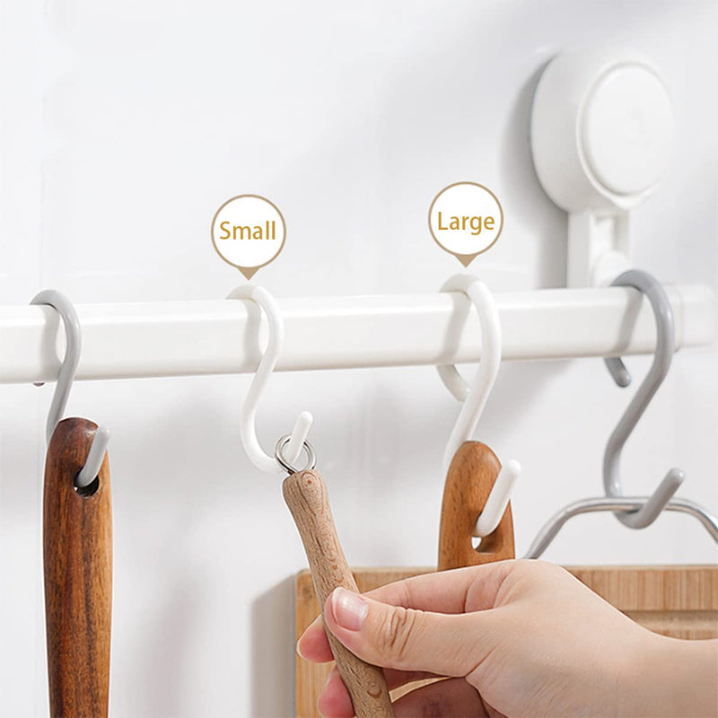 [Australia - AusPower] - Mt.Jun 6 PCS Plastic S Hooks for Hanging, Holds 5 lbs, White, Large (3.5 inch ) 