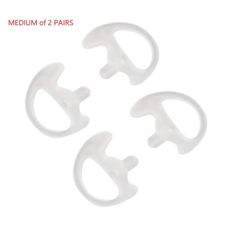 [Australia - AusPower] - JEUYOEDE Replacement Soft Silicone Earmold for Air Acoustic Tube Style Two Way Radio Earpiece Headset (2 Pairs Medium 26mm) 2Pairs Medium 26mm 