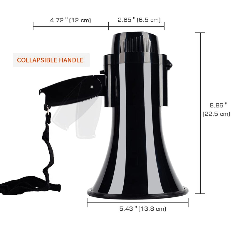 [Australia - AusPower] - Loudmore 30 Watt Power Portable Megaphone Bullhorn Speaker Voice, Siren/Alarm and 240S Recording with Volume Control and Strap 