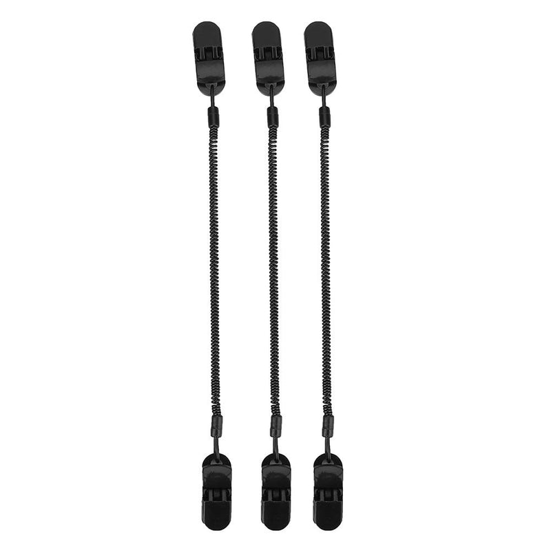 [Australia - AusPower] - MAGT Hat Clips, 3pcs Cap Retainers Safety Windproof Lanyard Cord Clips for Golfing Fishing Boating Sailing Black 