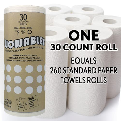 [Australia - AusPower] - Wowables Reusable & Biodegradable Paper Towel - Violet | 30 Sheets of Reusable and Washable Paper Towels | Replaces up to 13,260 Disposable Paper Towel Sheets | Dishwasher and Machine Washable 