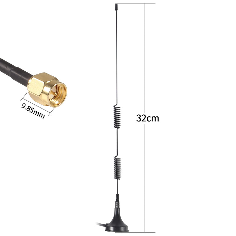 [Australia - AusPower] - Dual Band 136-174MHz 400-470MHz 8dBi SMA Male Antenna Magnetic Base Antenna Handheld Two Way Radio Compatible with Ham Radio Walkie Talkie Icom Yaesu Vertex Standard Horizon Marine VHF Radio 