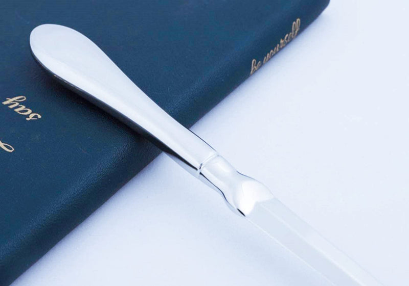 [Australia - AusPower] - Letter Opener Envelope Slitter Envelope Opener Paper Knife with Gift Box (Silver, 9.06 × 0.71 × 0.39 inches), 2 Pieces 