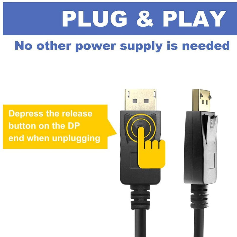 [Australia - AusPower] - DP to HDMI Adapter, Gold-Plated DisplayPort Male to HDMI Female Converter 60Hz Compaitible with PC Laptop Dell HP Monitor HDTV Projector and More Passive DPTOHDMI 