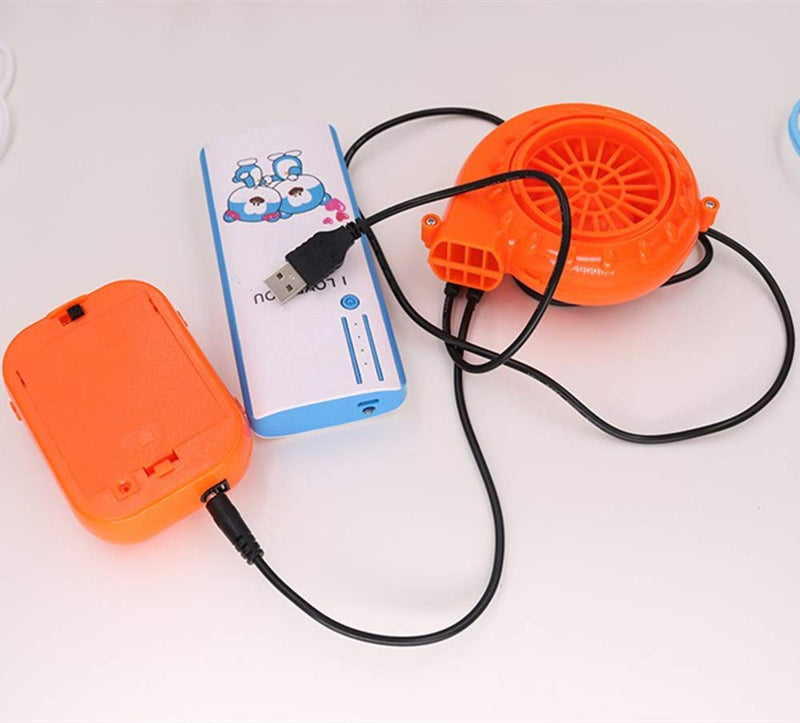 [Australia - AusPower] - Mini Fan Blower for Mascot Head Inflatable Costume Fan 6V Powered by 4xAA Dry Battery or USB 