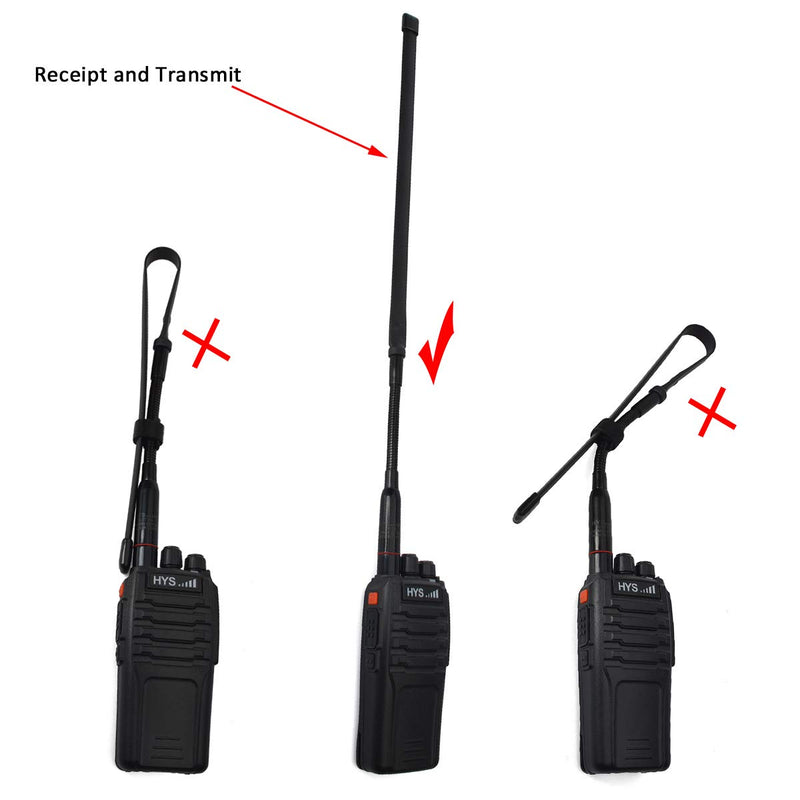 [Australia - AusPower] - HYS CS Tactics Antennas 18.7Inch Gooseneck&Foldable Dual Band UV VHF/UHF 144/430Mhz 2 Way Radio Antenna SMA Female for Kenwood TYT BAOFENG UV-82 BF-F8HP UV-5RA UV-5RE UV-5R 