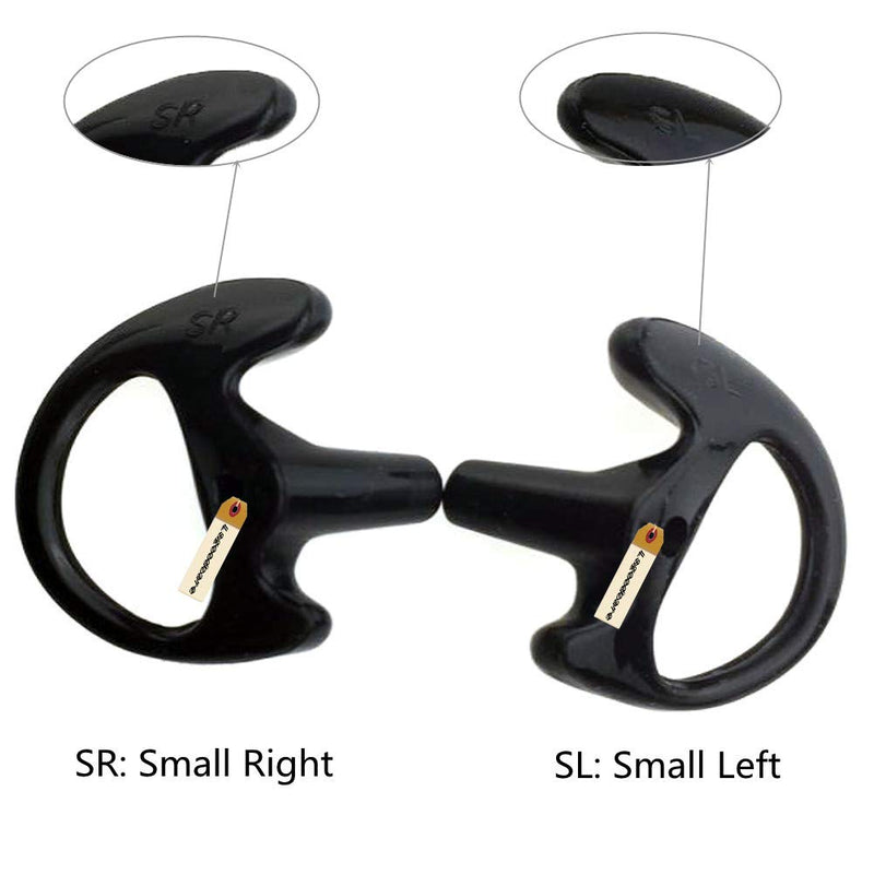 [Australia - AusPower] - Replacement Earmold Earbud (Left and Right Ear) for Two Way Radio Acoustic Coil Tube Earpiece - Open Ear Insert Earmould Earbuds Black, Small, Soft Silicone Material, 5 Pairs, Lsgoodcare Small Size-5Pack 