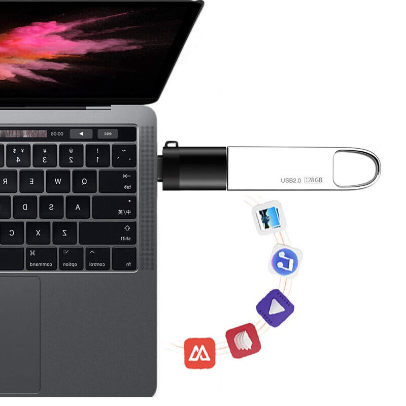 [Australia - AusPower] - USB-C to USB A 3.0 OTG Data Adapter Thunderbolt 3 Type C Adapter Aluminum Alloy (Blue) 