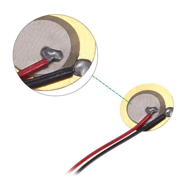 [Australia - AusPower] - uxcell 10 Pcs Piezo Discs 12mm Acoustic Pickup Transducer Ceramic Leads Trigger Buzzer Drum Guitar 
