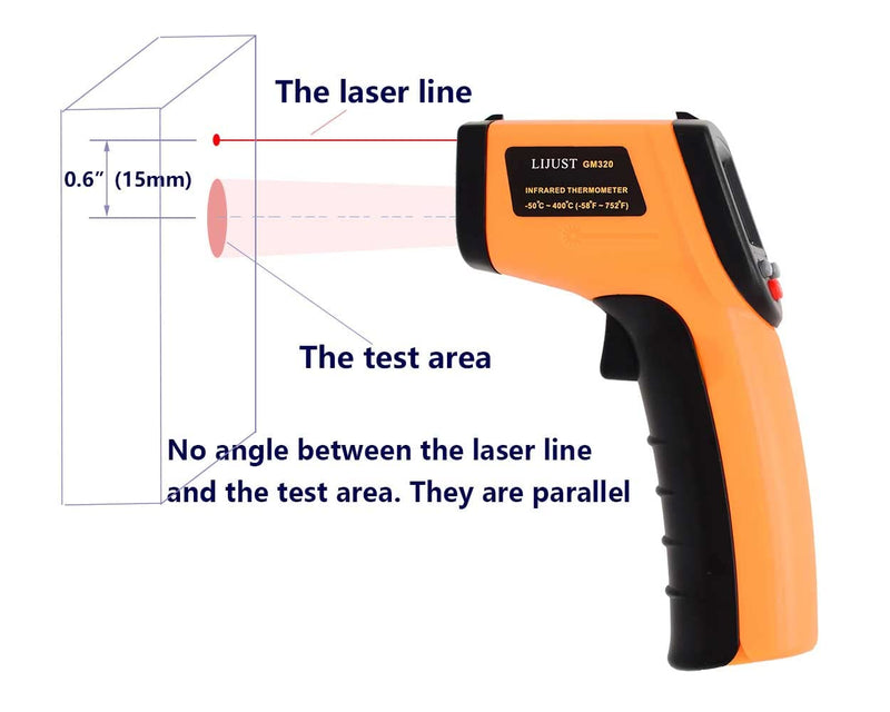 [Australia - AusPower] - LIJUST Infrared Thermometer Temperature Gun, Digital Thermometer Non-Contact Laser Infrared Ir Thermometer Gun(Not for Human) -58℉～752℉(-50℃～400℃) - Kitchen Cooking Gun, Freezer Oven Thermometer 