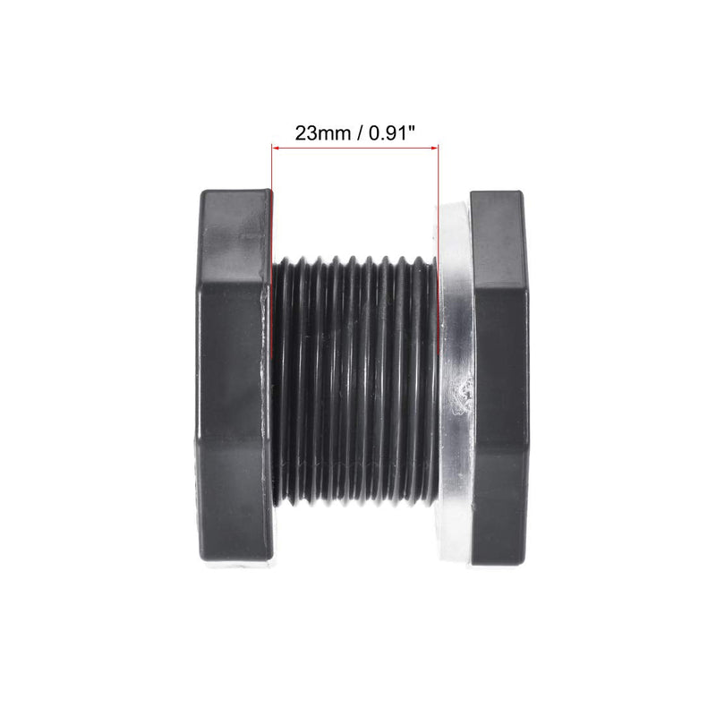 [Australia - AusPower] - uxcell Bulkhead Fitting, G1/2 Female 1.5" Male, Tube Adaptor Pipe Fitting with Silicone Gasket, for Water Tanks, PVC, Gray 
