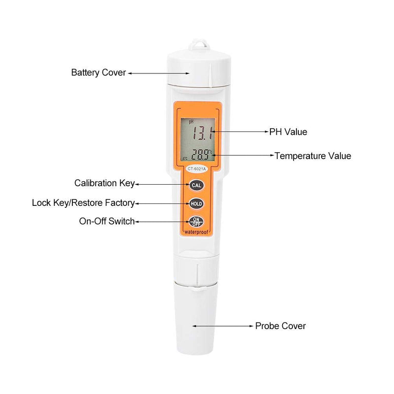 [Australia - AusPower] - CT6021A PH Meter High Accuracy Water Quality Tester for Swimming Pool Aquarium 