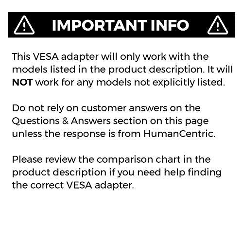 [Australia - AusPower] - HumanCentric VESA Mount Adapter Compatible with Asus VX-Series Monitors Fits VX279Q, VX279H, VX248H, VX24AH, VX228H, VX229H, VX239H, VX238H, VZ249H, VZ279H, VZ27AQ, VZ229, VZ279HE, VX279 [Patented] Fits VX-Series (One Pack) 