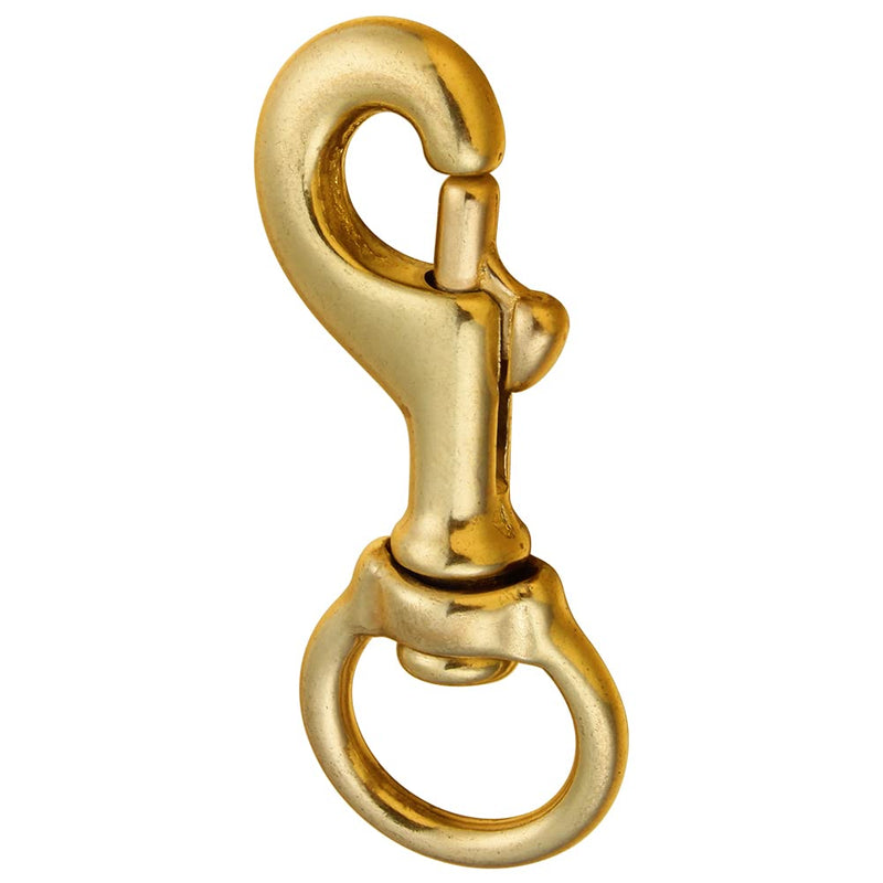 [Australia - AusPower] - Faneta 3-1/4 Inch Solid Brass Swivel Bolt Snap Hooks 7/8 Inch Swivel Eye Single Ended Scuba Diving Clips Keychain Holder for Dog Collar, Pet Leash, Flag Halyard and More (2 Pieces) 