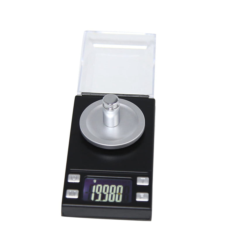 [Australia - AusPower] - Juwacoo Weighing Scale, 20G/0.001G Portable Digital Scale with Back-Lit LCD with Calibration Weights Tweezers for Jewelry 