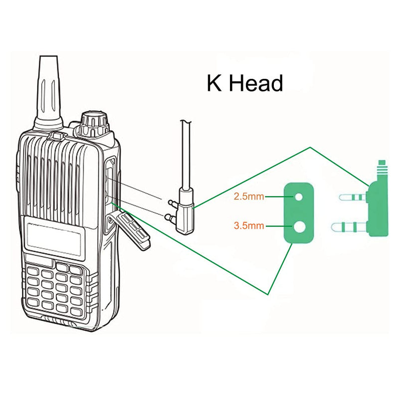 [Australia - AusPower] - LSENG Walkie Talkies Earpiece with Mic Detachable G-Shaped Earhook Two Way Radio Headset 2 Pin PTT for Baofeng UV-5R AR-5 BF-888S 1 Pack 