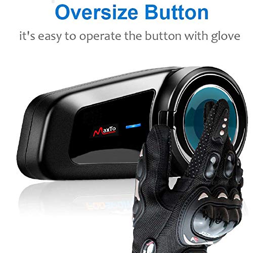 [Australia - AusPower] - Motorcycle Bluetooth Intercom with FM Radio, 5.0 Bluetooth Motorcycle Helmet Bluetooth Headset Communication With Noise Cancellation Up to 6 Riders with Noise Cancellation, FM, Waterproof (1set) 1 Pack 