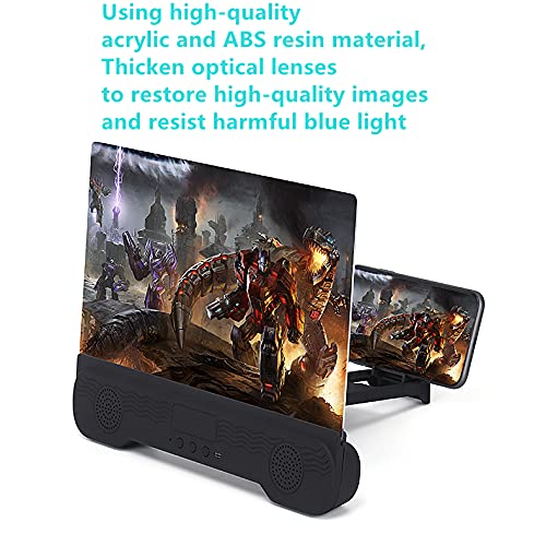 [Australia - AusPower] - CHANGAIDA 12 Inch Phone Screen Maginifier with Bluetooth Speaker Foldable Phone Holder Suit for All Smartphones 