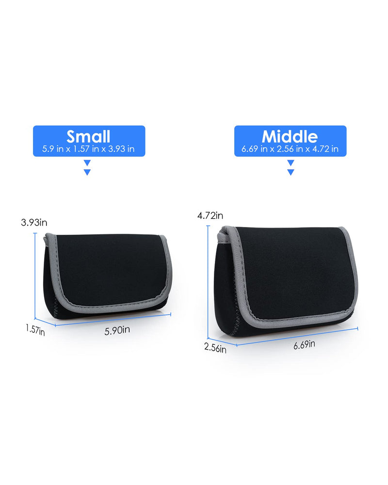 [Australia - AusPower] - LENTION Storage Medium Pouch Bag Cases for Accessories Laptop MacBook Power Adapter, Wireless Mouse, iPhone Chargers, Cellphone, Power Bank, Cord, Travel Cable Electronic Organizer - Dark Gray 6.69 * 4.72 * 2.56 inches 