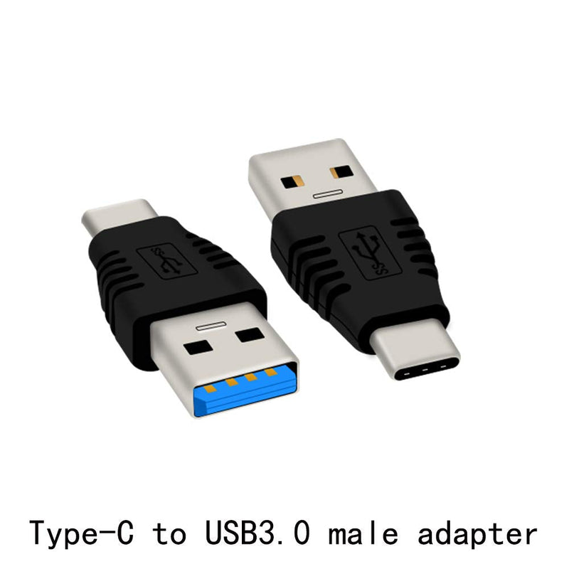 [Australia - AusPower] - Type-C Male to USB3.0 Male Adapter，USB C to USB A 5G 3A Converter, USB 3.1 AM to cm Support Data Synchronization and Charging, Suitable for Mobile Phones, Computers, Notebook Computers,2-Pack 