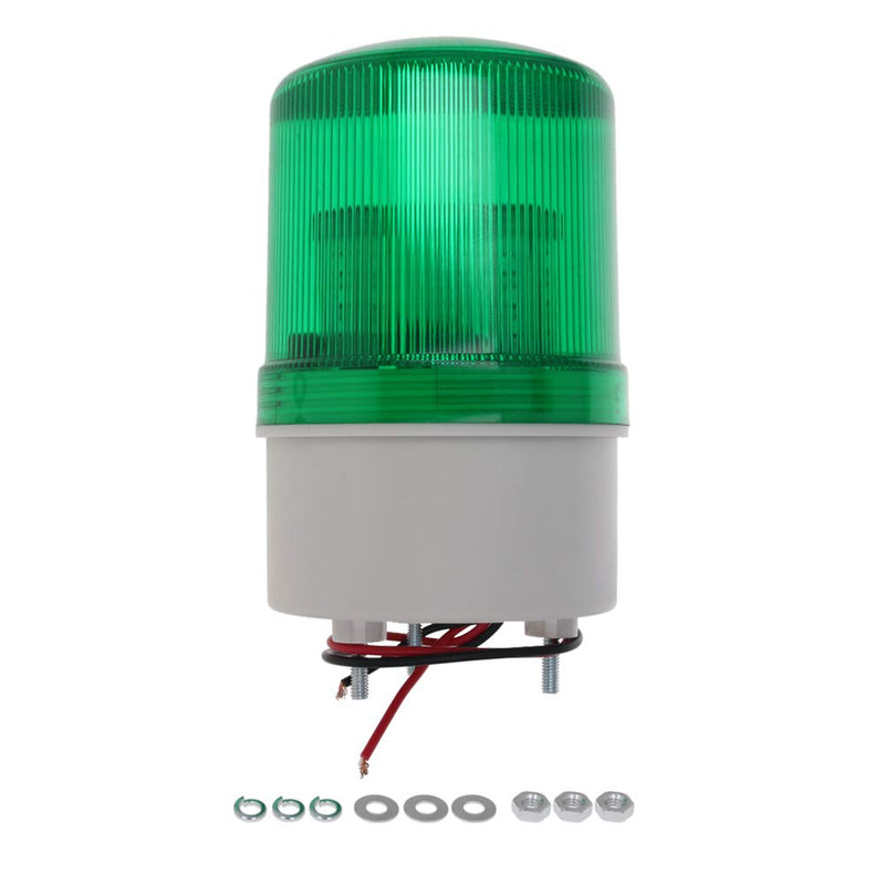 [Australia - AusPower] - Othmro 1Pcs TB-1081J 12V 2W 90db Warning Light, Industrial Signal Light Tower Lamp, Column LED Alarm Round Tower Light Indicator Continuous Light Plastic Electronic Parts Rotate with Sound Green 12V 2W TB-1081J 