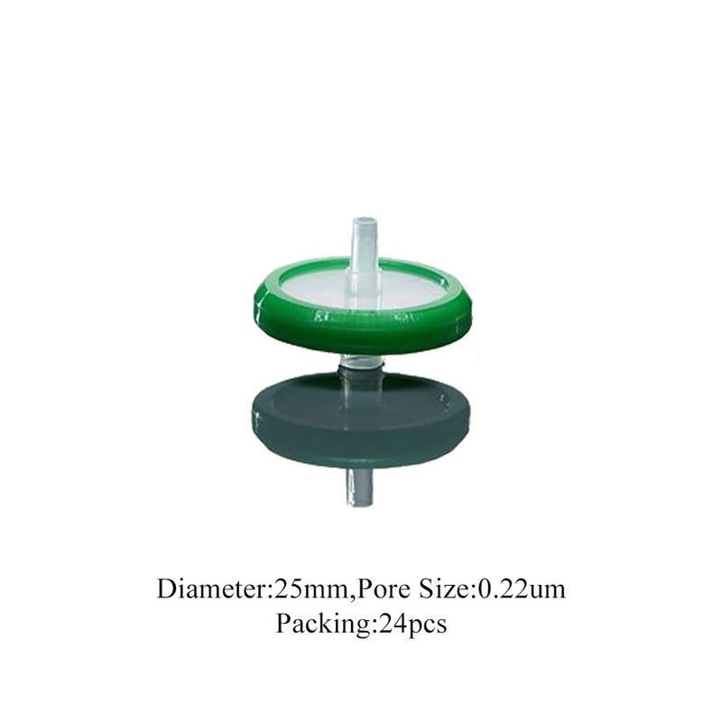 [Australia - AusPower] - LabZhang 24pcs Syringe Filter,Syringe Lab Filters,Hydrophilic Nylon Membrane 25mm Diameter 0.22um Pore Size,Non Sterile Filtration,Green(nylon-25mm 0.22um) green 
