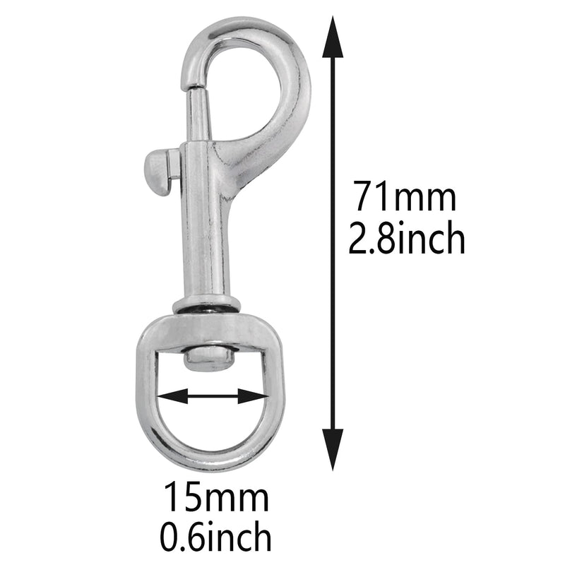 [Australia - AusPower] - ZZLZX 4PCS Stainless Steel Swivel Eye Bolt Flagpole Snap Hook, Flag Snap Clips for Rope, Flagpole, Outdoor Carabiner, Dog Chain, Leather Craft, Sling Rope Spring End Accessories, Silver 