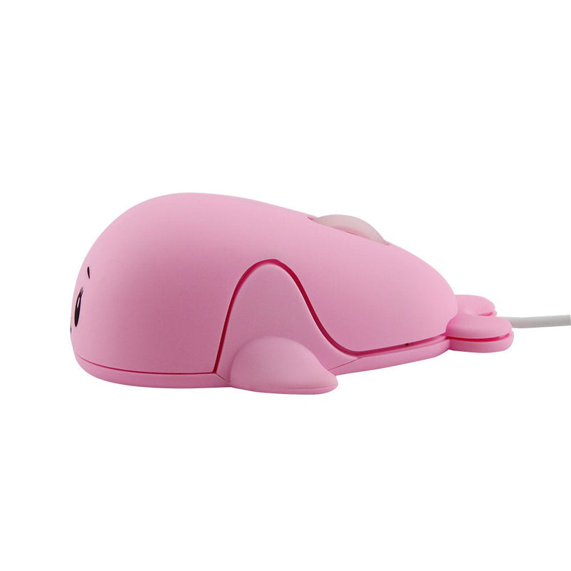 [Australia - AusPower] - Fashionable Cute Animal Baby Dolphin Shape USB Wired Mouse 1600 DPI Optical Mice Mini Small Kids Children Mice for PC Laptop Computer (Pink) Pink 