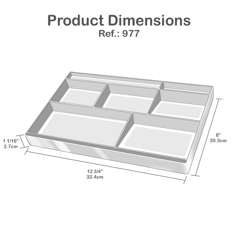 [Australia - AusPower] - Acrimet Desk Drawer Organizer Tray with 8 compartments Bin Multi-Purpose for Desk Supplies and Accessories (Plastic) (Granite Color) 
