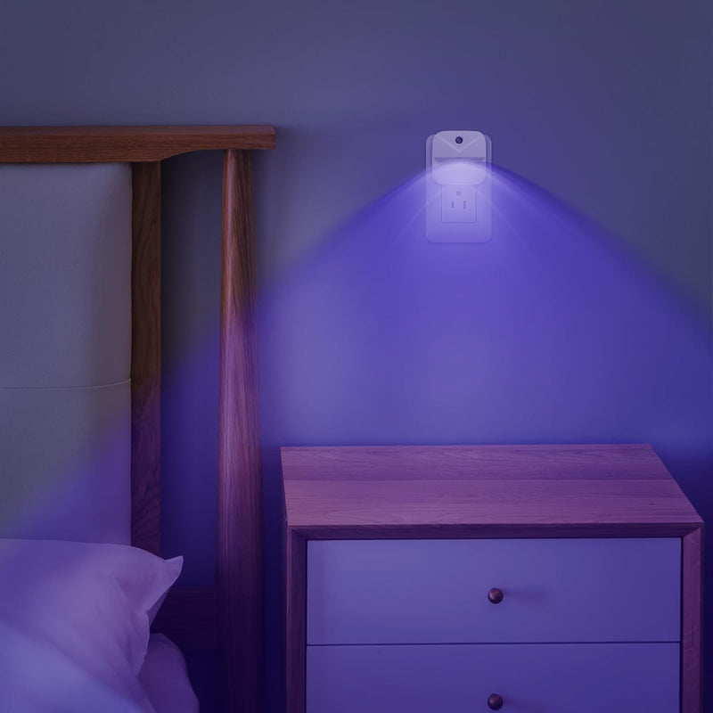 [Australia - AusPower] - KINUR 6 Pack LED Blue Night Light Plug in, Dusk to Dawn Sensor Automatic on and Off, Energy efficient, Soft Glow nightlights for Kids, Nursery, Bedroom, Bathroom, Hallway, Stairs, Kitchen 