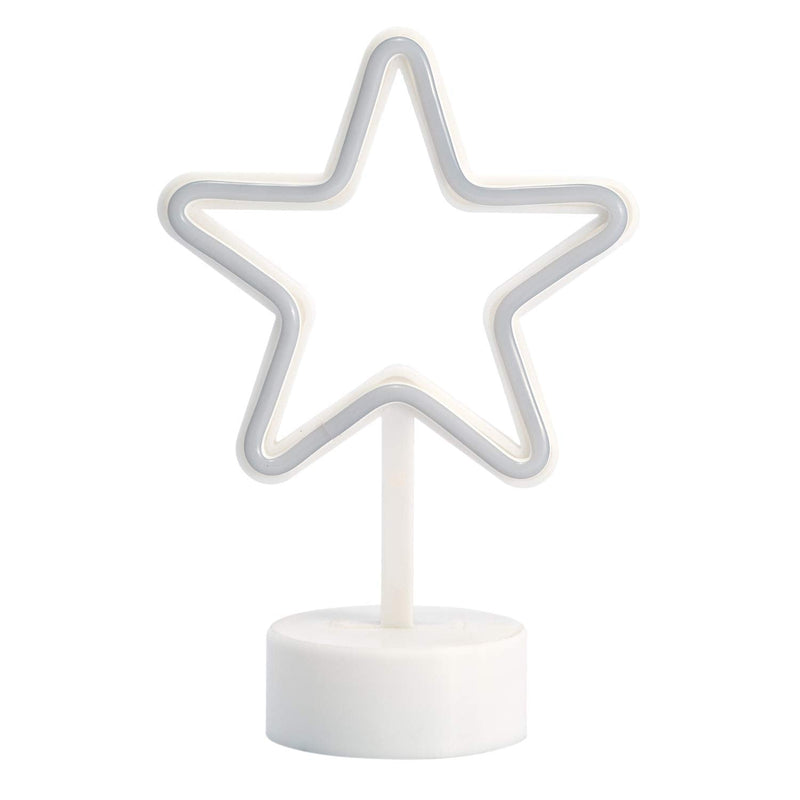 [Australia - AusPower] - Amped & Co, Star Desk Light, Mini LED Neon Collection, Night Lite Novelty Room Decor, Battery Powered, 7.5 inches, Yellow Star Led Light 