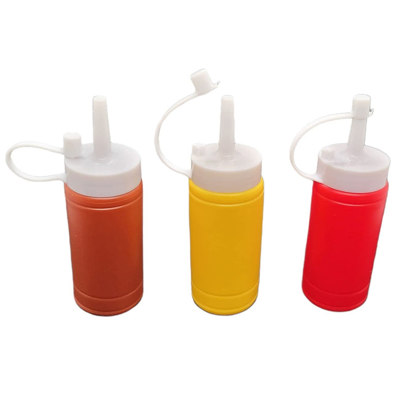 [Australia - AusPower] - Handy Housewares 3 pc Squeezable Picnic Condiment Mini 4 oz. Squeeze Dispenser Storage Bottles - Great for Ketchup Mustard and BBQ Sauce! (1 Set) 1 Set 