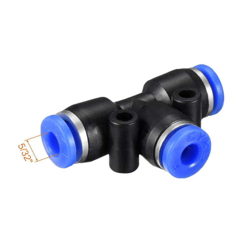 [Australia - AusPower] - uxcell Plastic Tee Push to Connect Tube Fittings 4mm or 5/32" OD Push Lock Blue 4pcs 