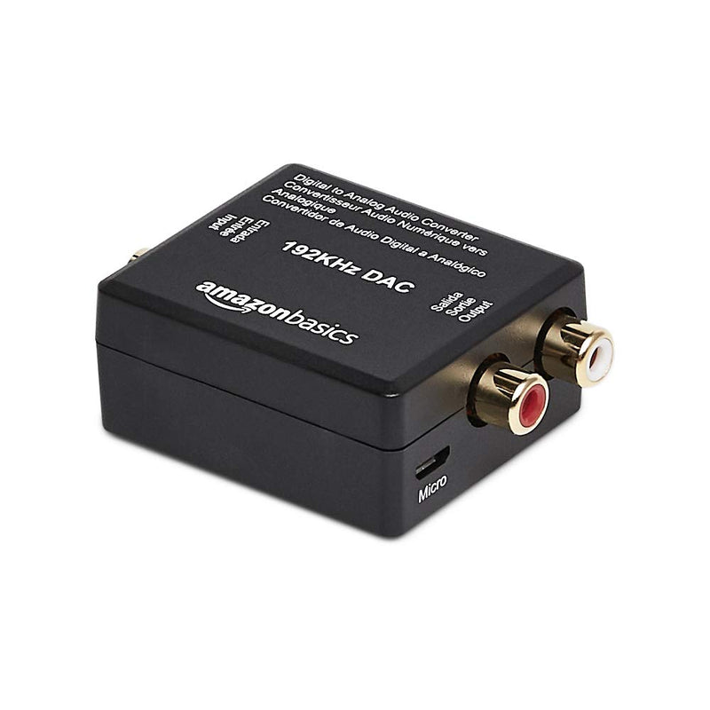 [Australia - AusPower] - Amazon Basics 192KHz Digital Optical Coax to Analog RCA Audio Converter, ABS, Black, 2 x 1.6 x 1 inches 