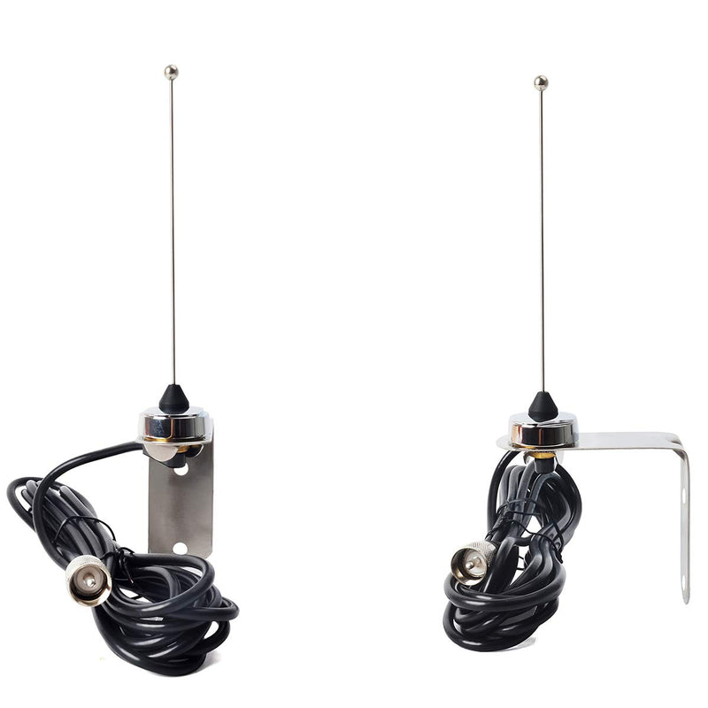 [Australia - AusPower] - HYS 70cm Antenna UHF 1/4 Wave NMO 400-470Mhz Antenna with Stainless Steel L-Bracket Hole & 13'/About 4m RG-58 Coax Cable for Motorola Kenwood Icom Vertex UHF Mobile FM Transceiver 
