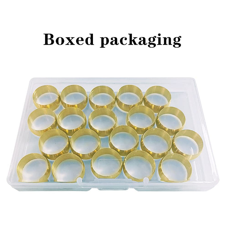 [Australia - AusPower] - Joywayus 50pcs Brass Compression Fitting Sleeves Ferrule Ring for 4mm Tube 50 