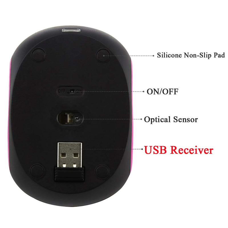 [Australia - AusPower] - 3C Light 2.4GHz Wireless Mouse Cute Small Silent Mouse Portable Mini Rechargeable Optical Mice Cartoon Computer Mouse 3 Buttons Cordless Mouse for Laptop Desktop PC Notebook (Red) Red 