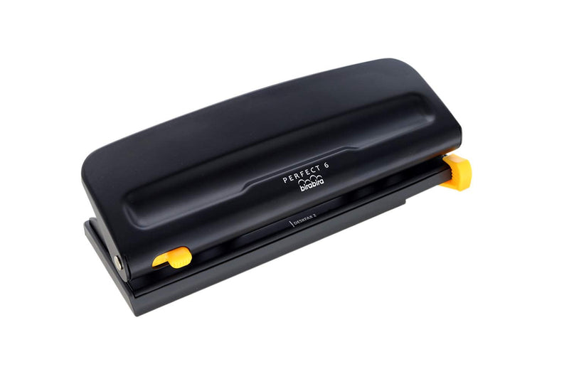 [Australia - AusPower] - Bira Craft Adjustable 6 Hole Punch, Black, 8 Sheet Capacity, Mini/Pocket A3/ A4 / A5 / A6 / Agenda/Personal/Deskfax, Performance Guaranteed 