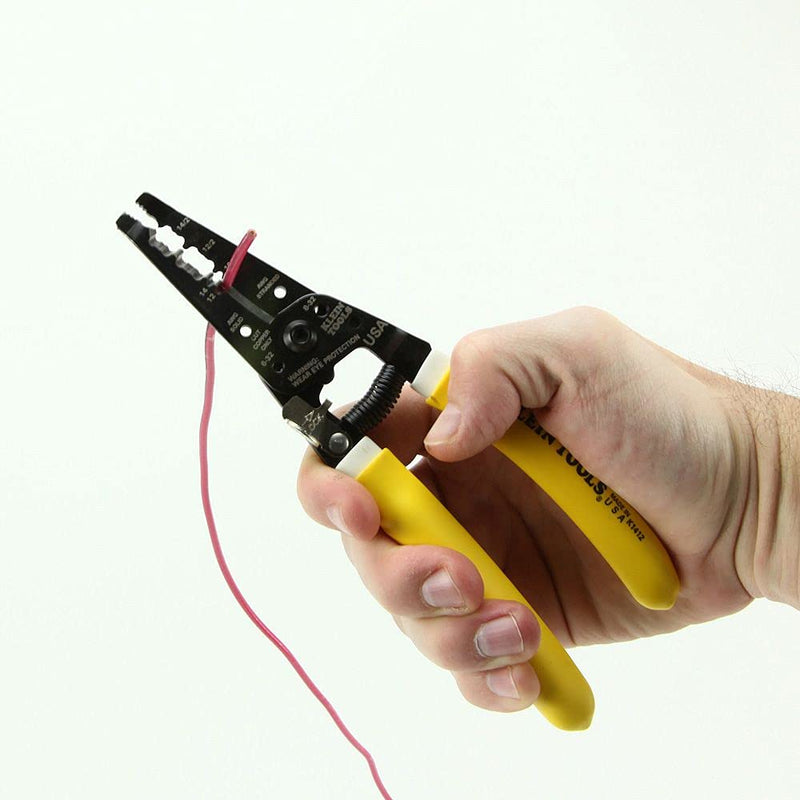 [Australia - AusPower] - Klein Tools K1412 Wire Cutter / Wire Stripper, Dual NM Cable Stripper / Cutter Cuts Solid Copper Wire, Strips 12 and 14 AWG Solid Wire NM-B Cable 