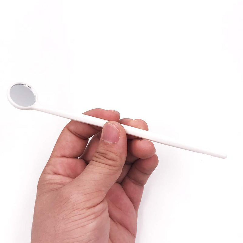 [Australia - AusPower] - TENFLY 100pcs Disposable Dental Exam Mouth Mirrors Oral Dental Mirror Plastic Dental Instrument (White) White 
