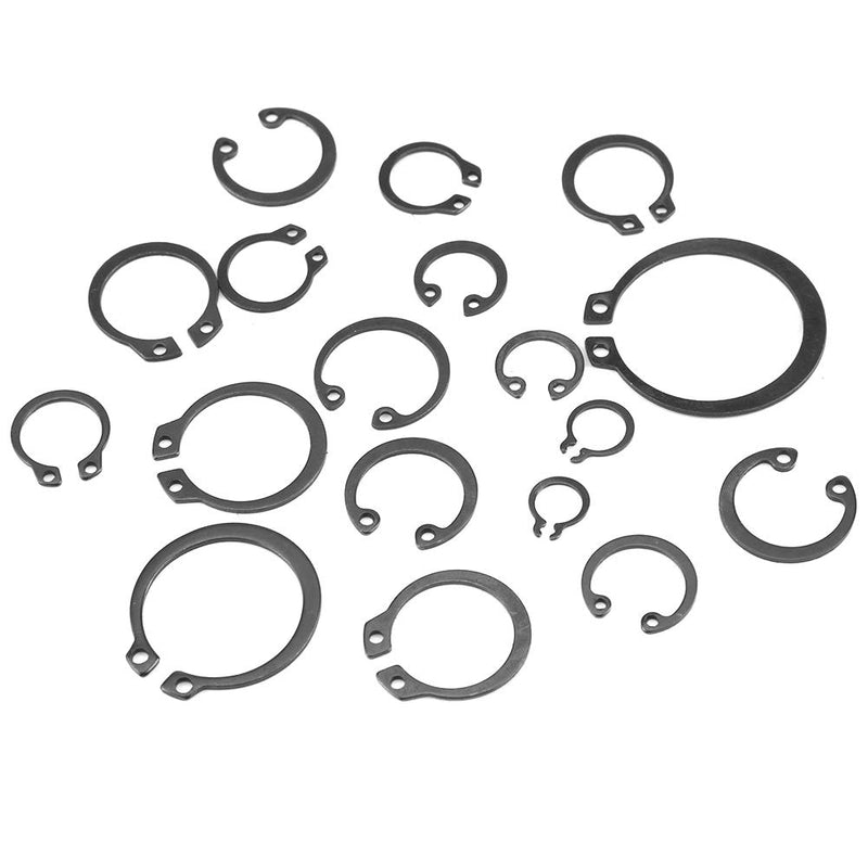 [Australia - AusPower] - 225pcs Industrial Snap Kit Clip Ring Shop Assortment Box Set 18 Sizes for Internal & External Snap 