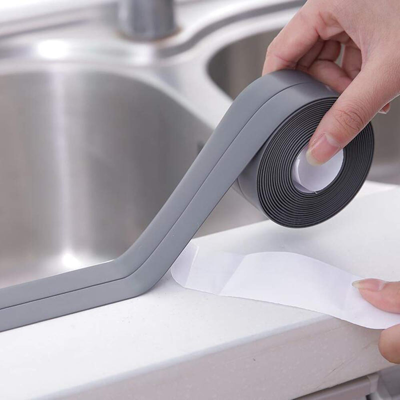 [Australia - AusPower] - 2 Pack Bathtub Wall Sealing Caulk Strip PE Self Adhesive Waterproof Sealing Tape Strip Caulk Sealer Decorative Trim for Kitchen Bathroom Shower Toilet Wall Corner 38mmx3.2m/1.5x126inch 