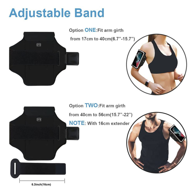 [Australia - AusPower] - BUMOVE Running Armband for Samsung Galaxy S22 Ultra/S21 Ultra, S22+/S21 FE/S20 FE, Note 20 Ultra/10 Plus, Gym Workout Arm Band up to 6.9 inch with Earbuds Key Card Holder (Black) Black (Up to 6.9") 