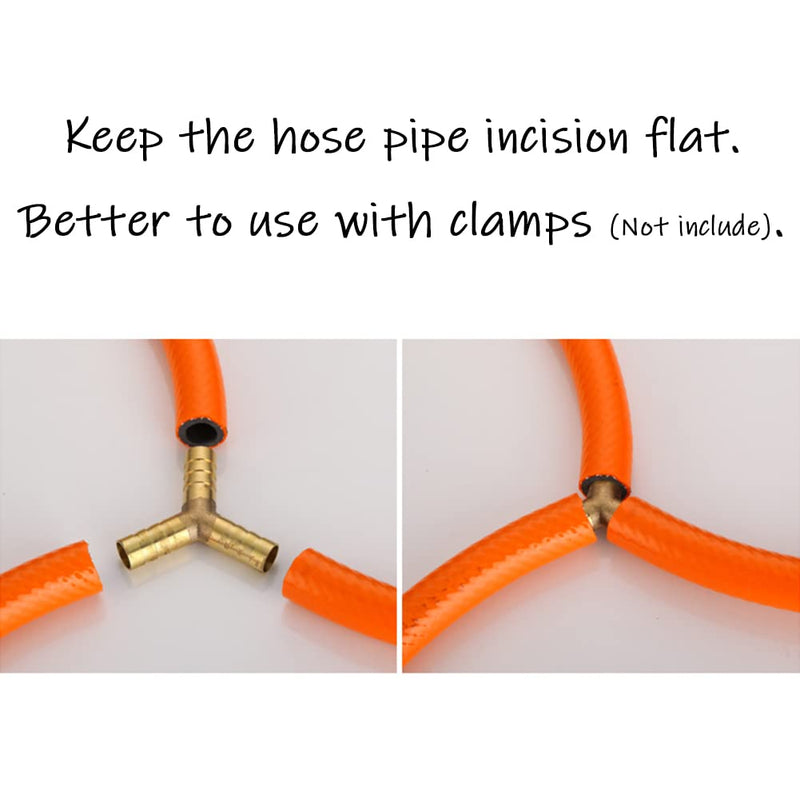 [Australia - AusPower] - Uenede 3PCS Solid Brass Y Barb Fittings 1/2"OD 3-Way Union Intersection Hose Pipe Barb Fitting for Water/Oil/Gas 0.5 Inch 