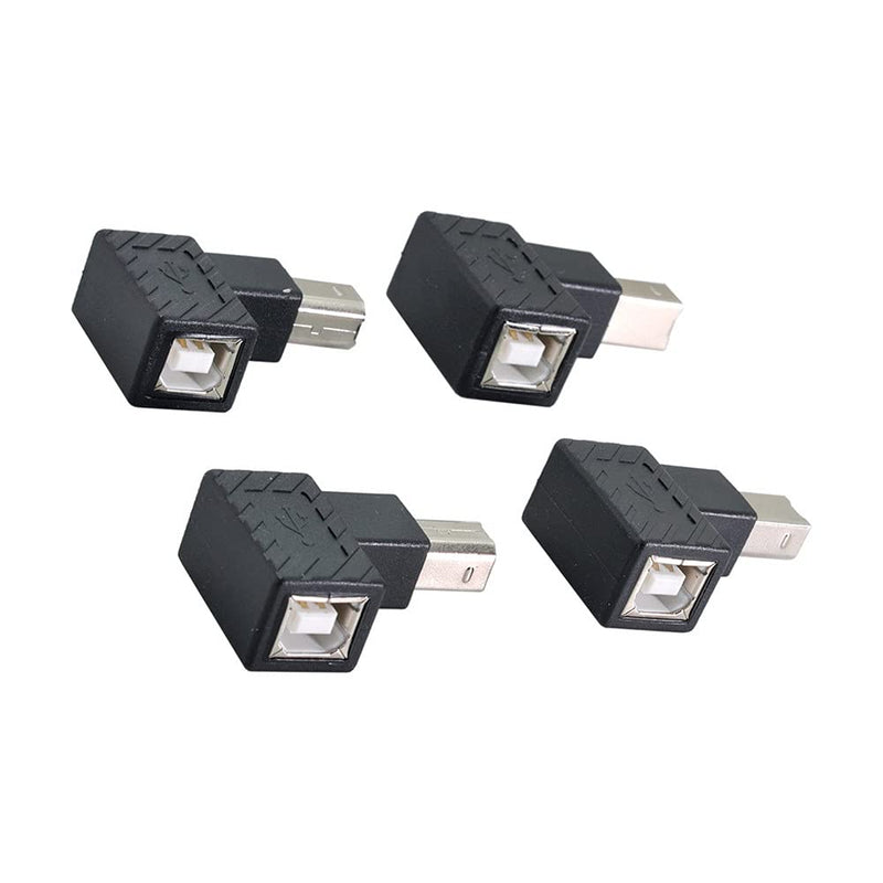 [Australia - AusPower] - Xiwai 4Pcs USB 2.0 B Type Male to Female Extension Adapter Horizontal Vertical Angled 90 Degree for Disk Scanner 