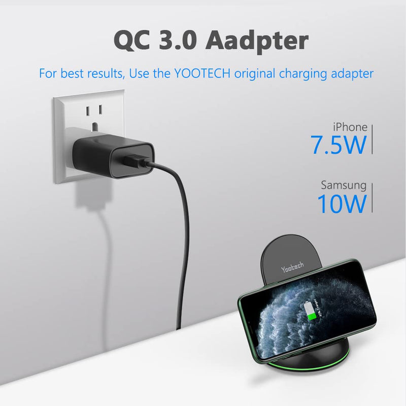 [Australia - AusPower] - Yootech Wireless Charger, Qi-Certified 10W Max Wireless Charging Stand with Quick Adapter, Compatible with iPhone 13/13 Pro/13 Mini/13 Pro Max/12/SE 2020/11 Pro Max,Galaxy S22/S22 Ultra/S21/S20/S10 