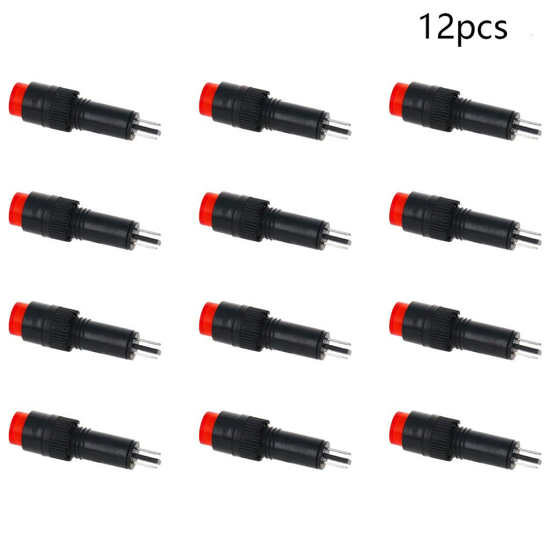 [Australia - AusPower] - Othmro Signal Indicator Dash Light DC 220V, Neon LED Bulbs NXD-21 Red, 35mm 1.38inch Plastic Shell Panel Mount Signal Pilot Dash Directional Lights 12pcs 